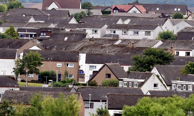 Looking across Elgin rooftops.