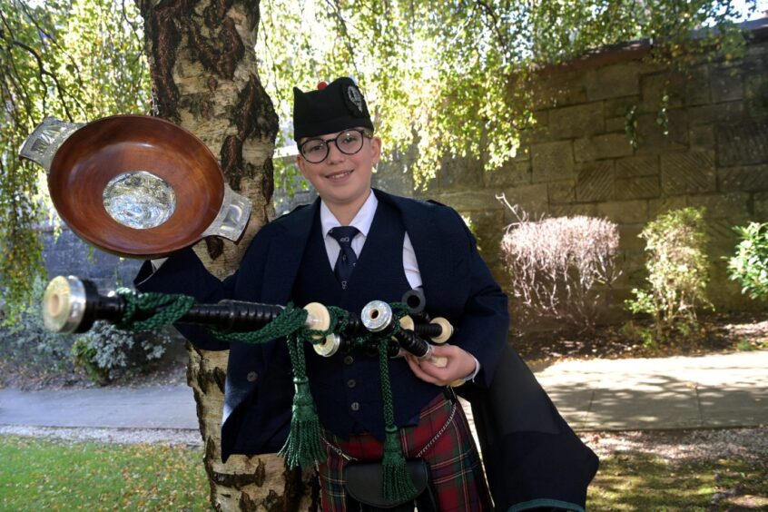 Donald MacLean of Castlebay Academy, Barra, winner of the Dugald Campbell Trophy for Piobaireachd. 