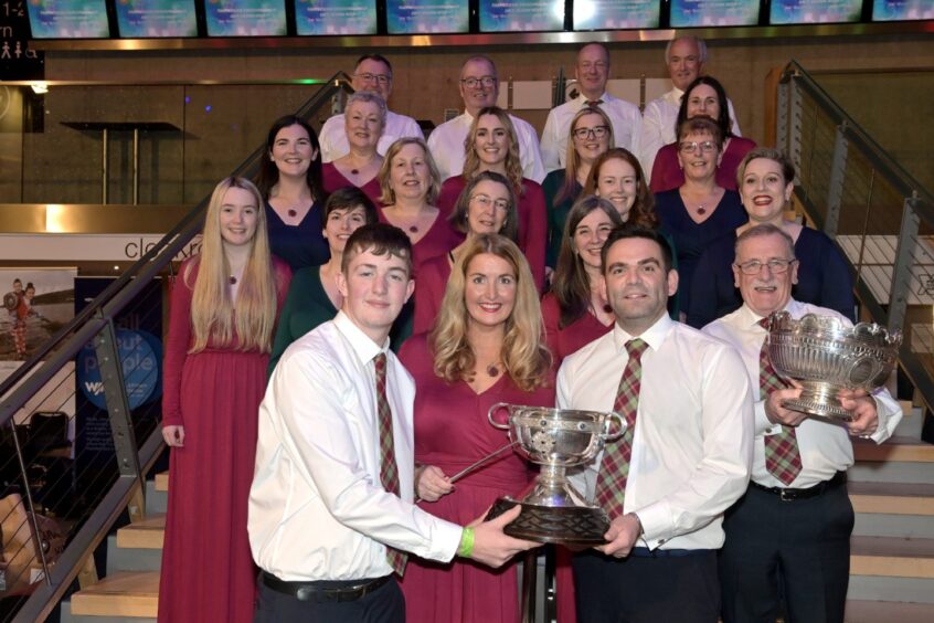 Kirsteen Maclennen, nee Menzies , conductor of the Black Isle Gaelic Choir, pictured with the Margrat Duncan Memorial Trophy at the Mod in Perth last year.