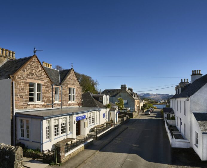 The main Plockton Inn building on the left, and the annex, where our room was, directly across the road. Image: Highland Coast Hotels