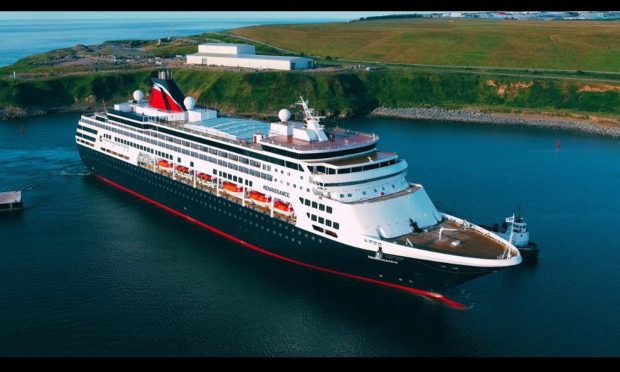 Renaissance cruise ship was the longest vessel to visit South Harbour. Image: Port of Aberdeen.