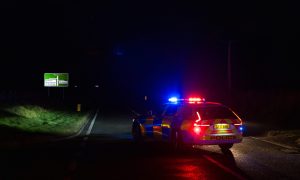 The A9 Inverness to Tain Road at Alness. Police closed the road for three hours.