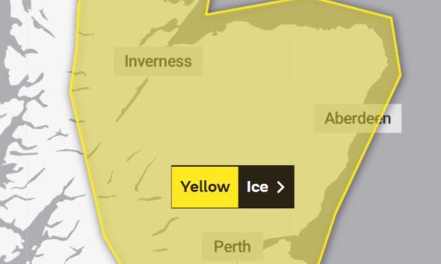 Met Office weather warning for ice.