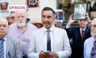 Lawyer Aamer Anwar (centre) is lead solicitor for the Scottish Covid Bereaved group, as well as representing many other clients (Image: Belinda Jiao/PA Wire)