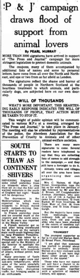 The animal campaign receives mass support from Aberdeen locals. Source: The British Newspaper Archive.