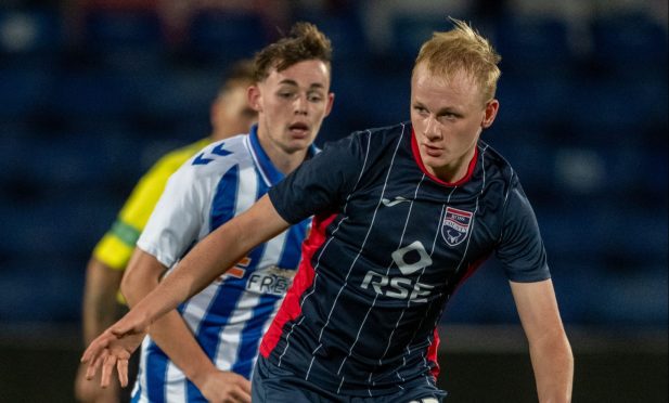 Ethan Kevill in action for Ross County under-18s against Kilmarnock. Image: Jasperimage.