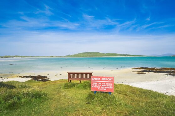 bench by barra airport where barra karma camera thief struck