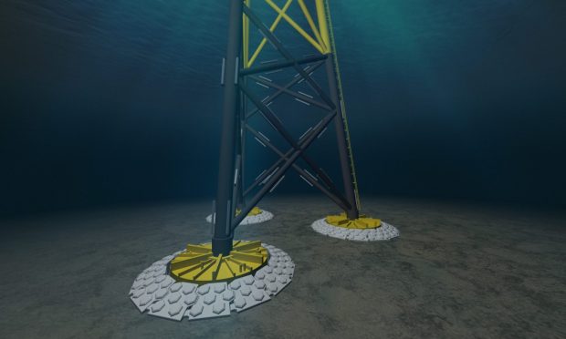 Balmoral's HexDefence system locks around the base of offshore wind jackets. Image: Balmoral