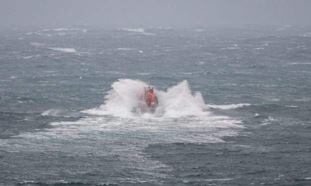 Lerwick lifeboat launch