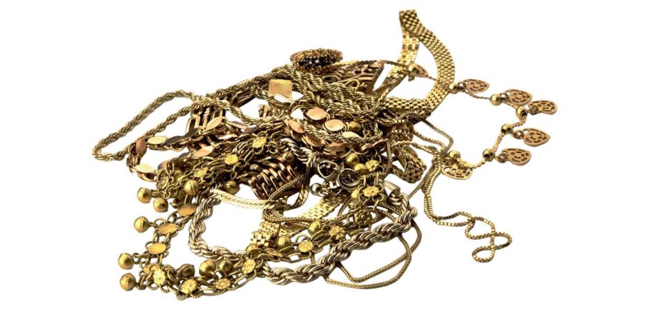 A pile of scrap gold