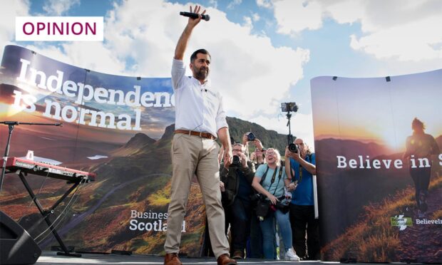 First Minister Humza Yousaf at a September Scottish independence rally (Image: Duncan Bryceland/Shutterstock)