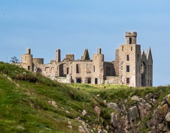 Slains Castle, filming location for the Crown.