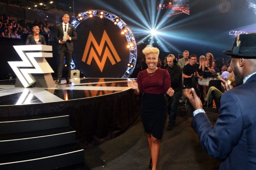 Emeli Sande accepts the award for Best Album at the 2012 MOBO awards in Liverpool. 