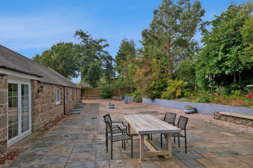 The patio area of the steading near inverurie