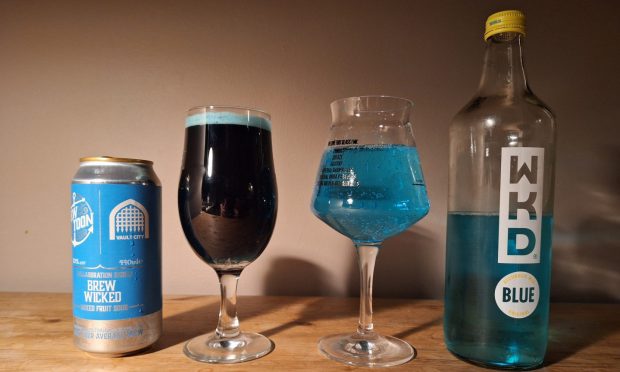To go with story by Kieran Beattie. Pics of blue wkd beer for kieran's beer column  Picture shows; Pics of blue wkd beer for kieran's beer column . na. Supplied by Kieran Beattie Date; 27/11/2023