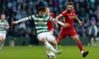 Celtic's Yang Hyun-Jun and Aberdeen's Graeme Shinnie in action. Image: SNS