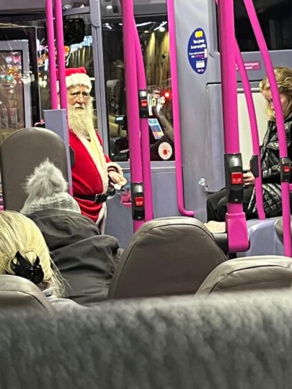 Aberdeen Santa on the bus.
