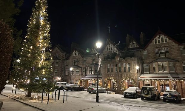 The Fife Arms in Braemar has turned into a winter wonderland. Supplied by Braemar,Ballater, Deeside weather group.