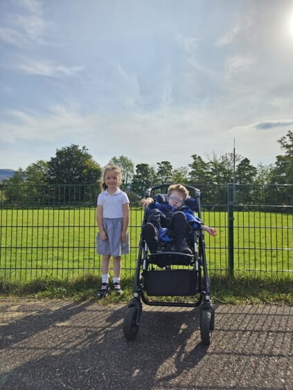 Ardgour Primary School's two P1 pupils outside
