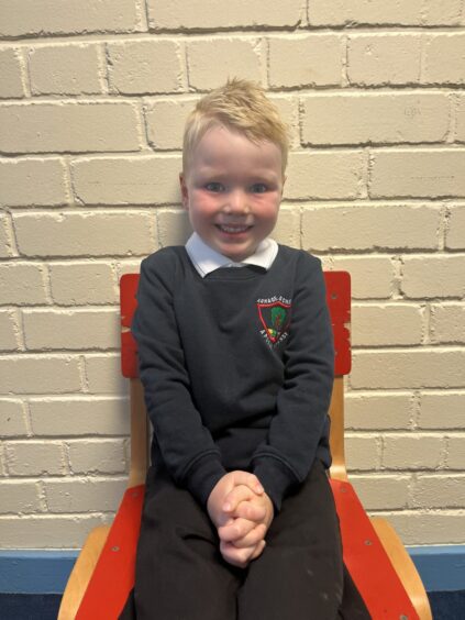 Arnage School's only P1 pupil