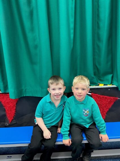 Two Barthol Chapel School Primary P1 students