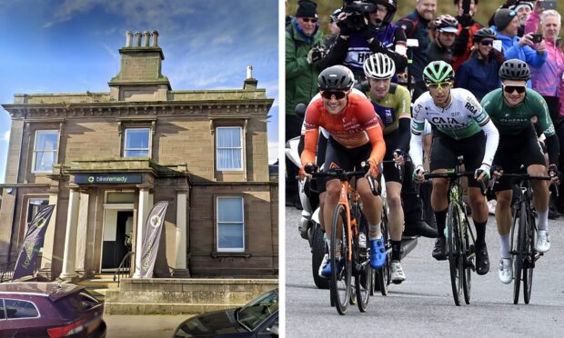 Cyclists during the Tour of Britain and Bike Remedy in Stonehaven. Image: Ian Rutherford/PA Wire