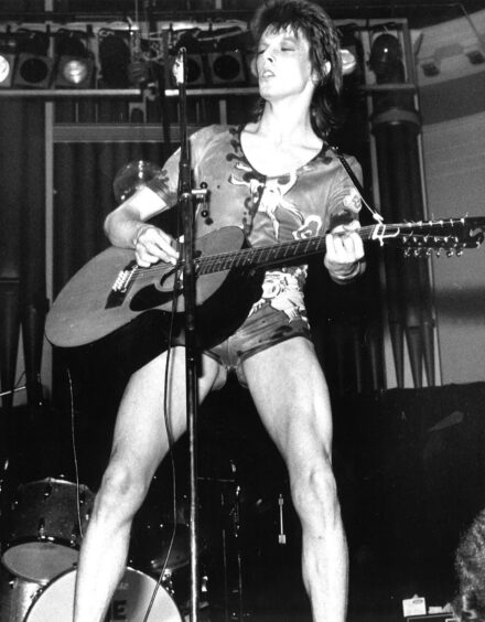 Bowie shows off a daring look. Supplied by DCT Archives.