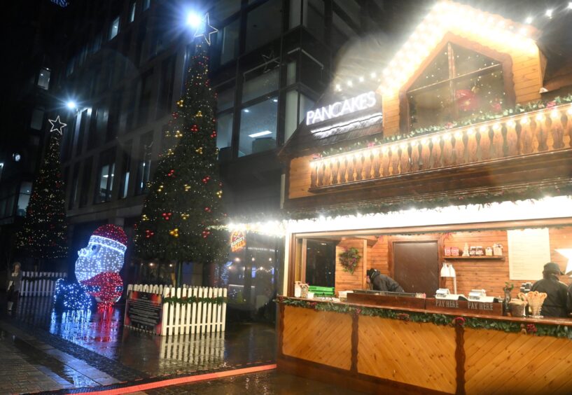 Pancake stall at Aberdeen Christmas Village, Marischal Square