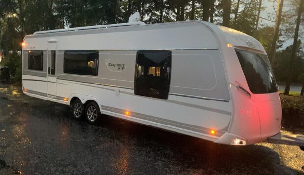 The luxury caravan has been stolen from Inverurie. Picture provided by Police Scotland.