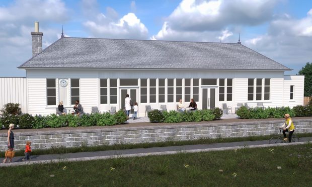 An artist impression of the former Cults Railway Station from Deeside Way. Image: Richard Dingwall Architects