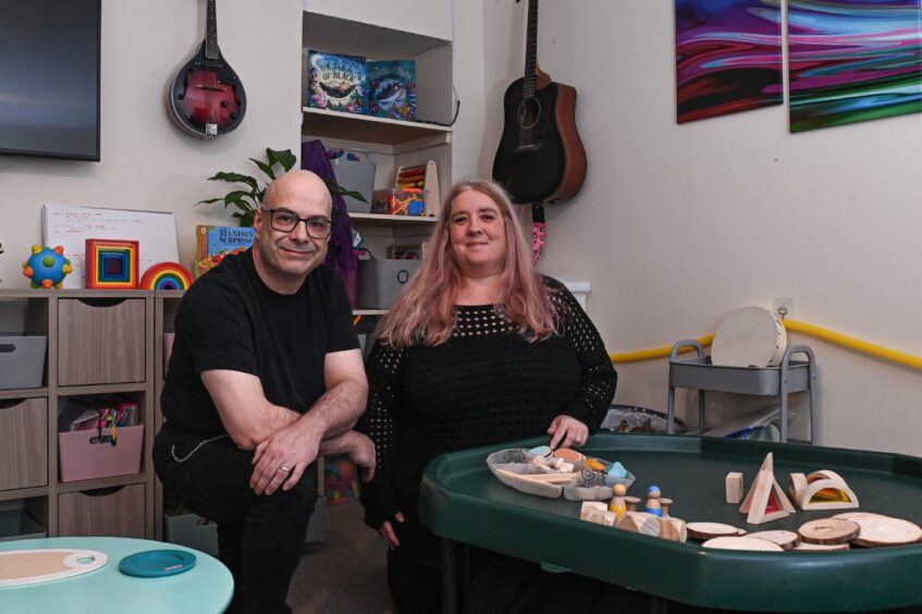 Peter and Sharon at their home in Rhynie, Aberdeenshire, where they run their childminding business out of.