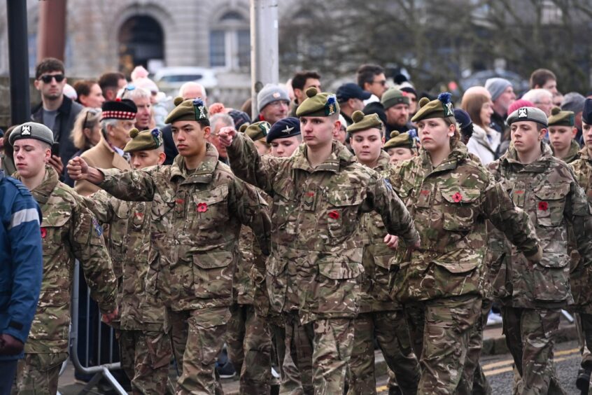 Military personnel took part in the Aberdeen parade