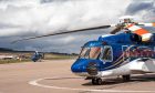 Offshore Helicopter Services UK aircraft in Dyce, Aberdeen. I