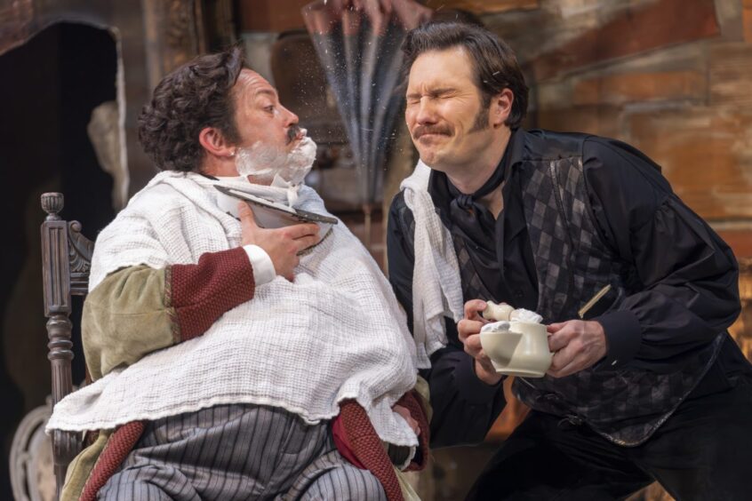 David Stout and Samuel Dale Johnson in the Barber of Seville . 