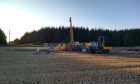 Drilling for metals under a barley field at Arthrath near Ellon.