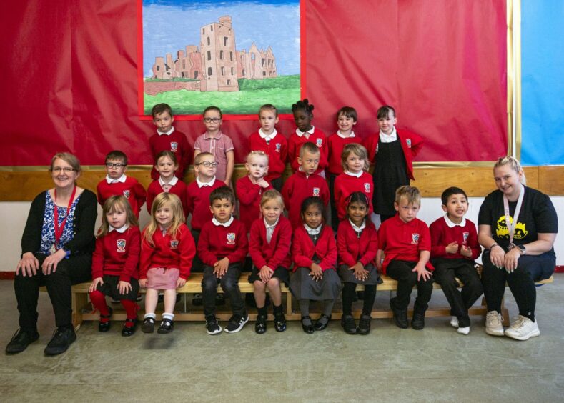 Class P1B with Mrs Rose and Miss Bain from Dyce Primary School