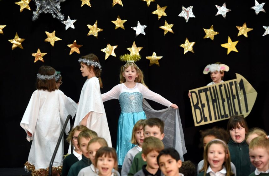 Westhill Primary School pupils performing the nativity in 2017.