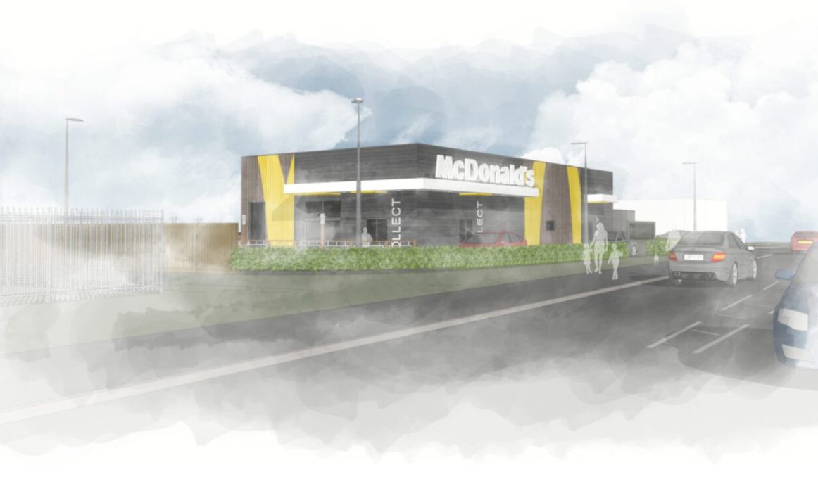 Artist's impression of the proposed McDonald's drive-thru in Ellon, released around the time of the original planning submission.
