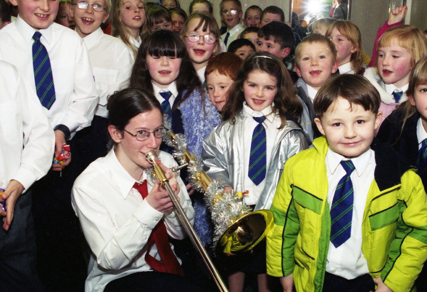 Pupils ready to perform in the 1999 Evening Express Christmas Carol Concert.