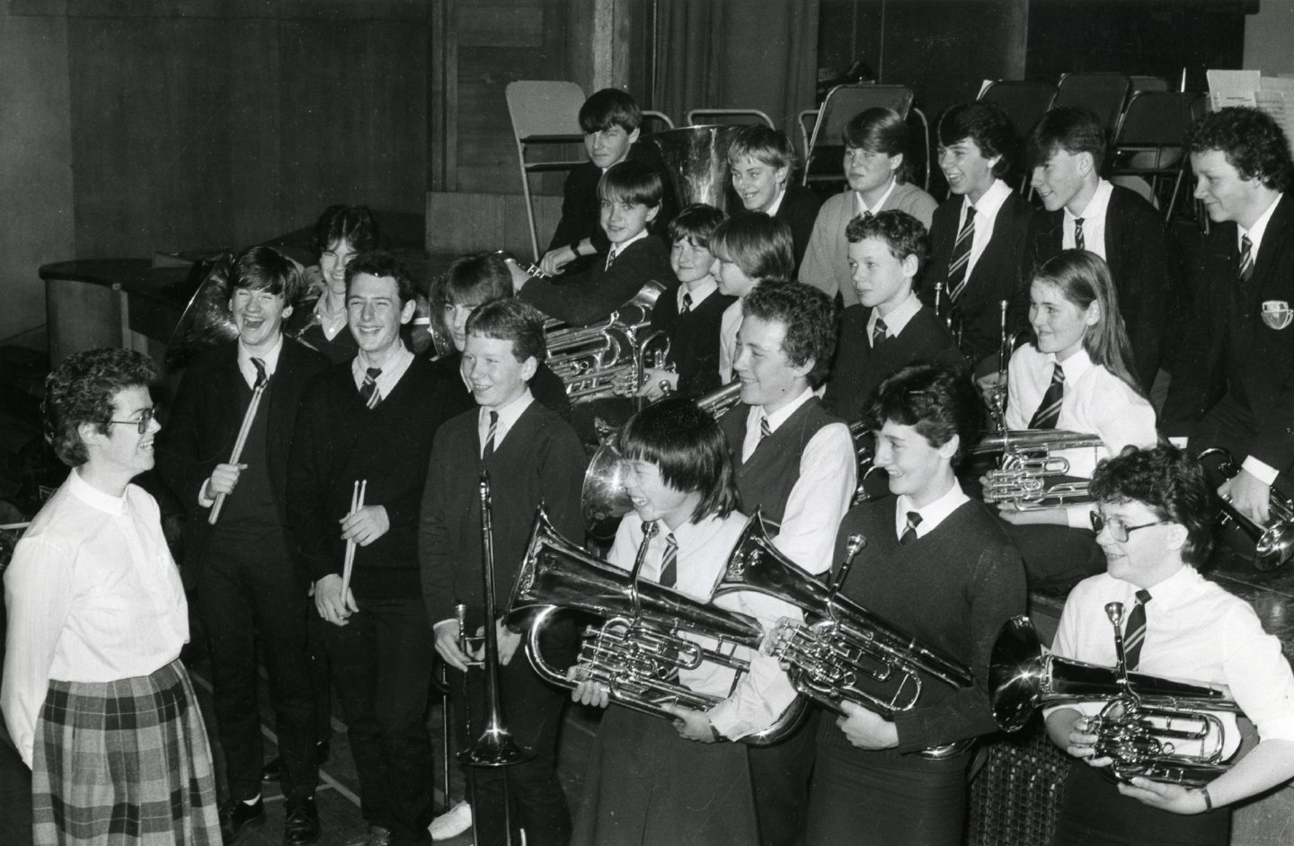 Harlaw Academy Brass Band smiling 