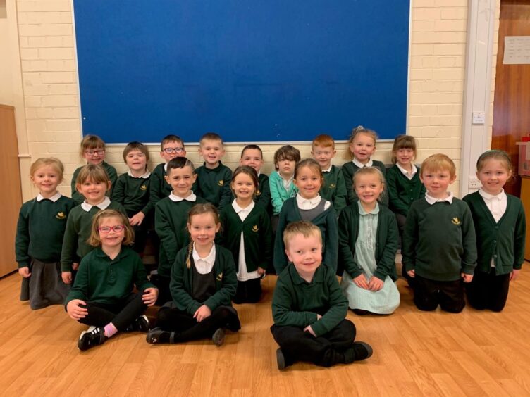 Class P1A at Gordon Primary School in Huntly.