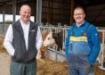 Scott Taylor of Haddo Estate, pictured with Harbro's local beef and sheep specialist David McCartney.