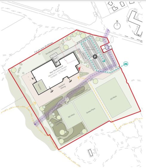 A plan of the new Hazlehead Academy site from a city council feasibility study put to the public. Image: Aberdeen City Council