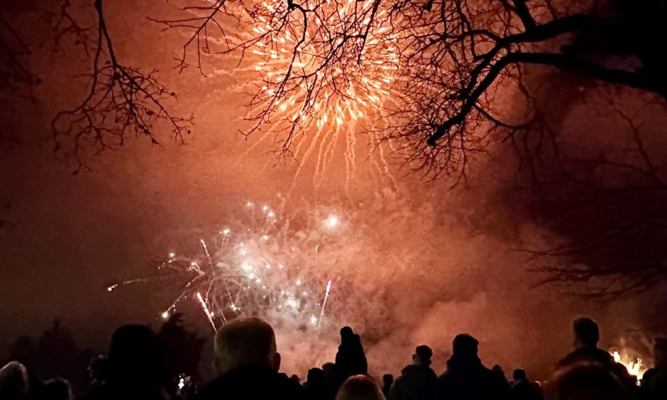 Fireworks display in Elgin.