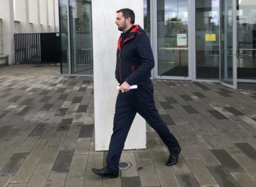 Andrew Scott leaving Inverness Sheriff Court