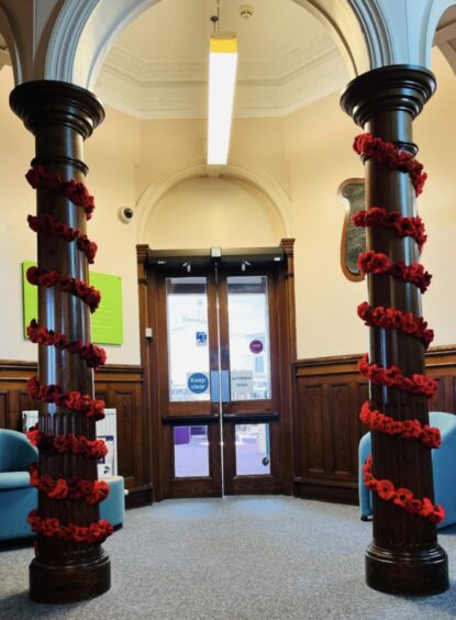 Picture of poppy display in Fraserburgh.