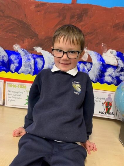 One P1 pupil at Inver Primary School.