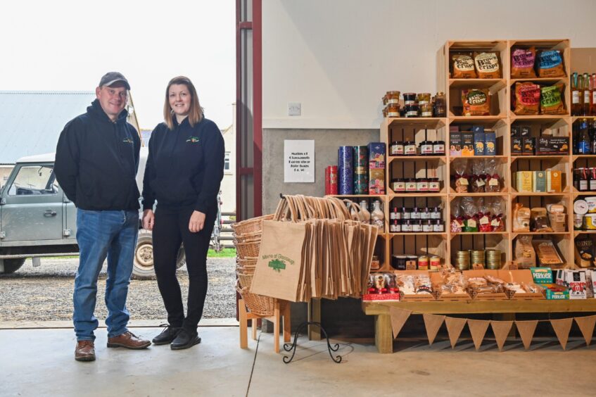 Owners Lyndsay and Duncan Cowie at Mains of Glassaugh Farm Shop near Portsoy.
