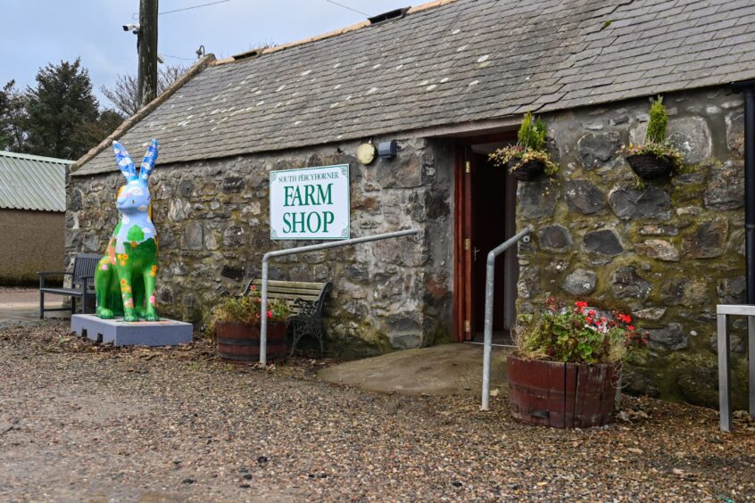 Exterior of South Percyhorner Farm Shop near Fraserburgh.