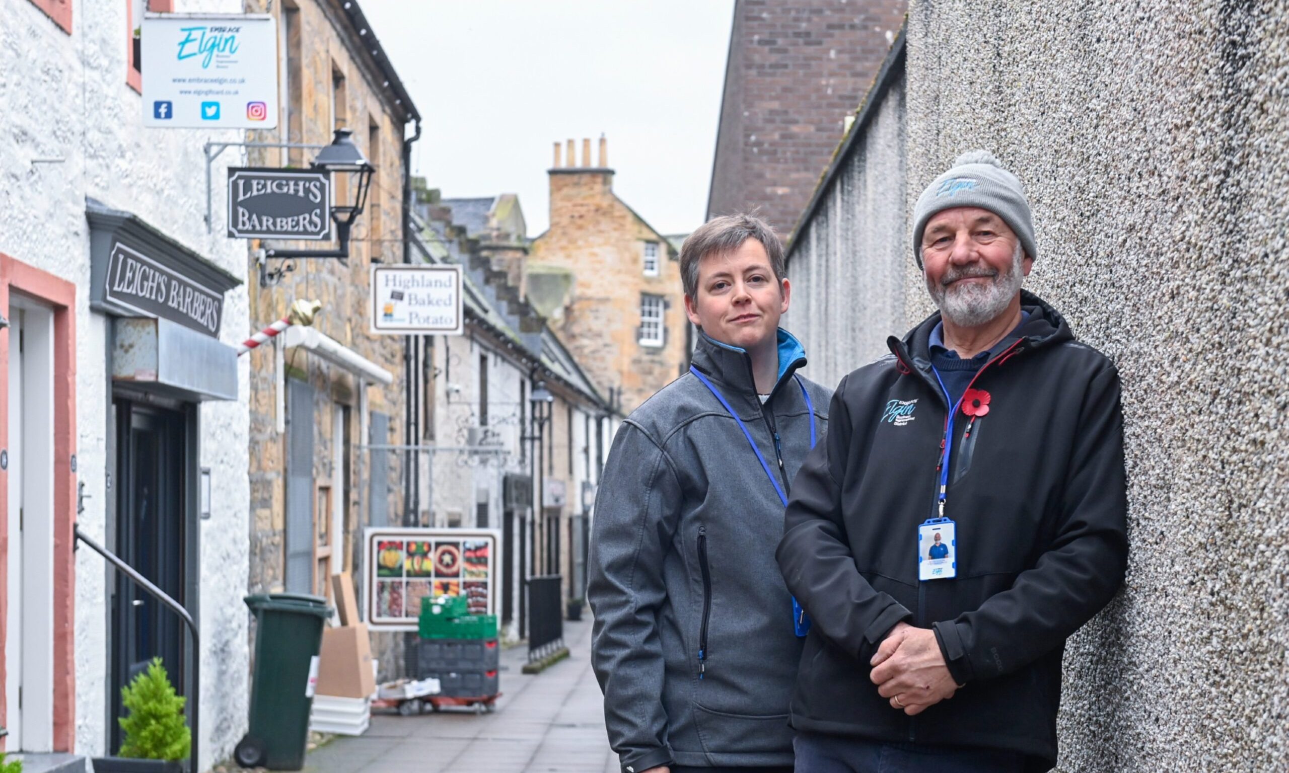 Willie and Sam on Harrow Inn Close in Elgin. 